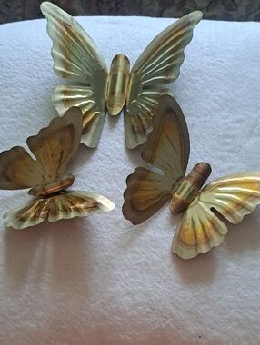 Gold Metal Butterfly Wall Decor Set - Home Accent